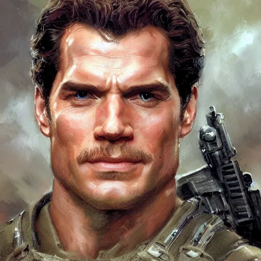 Prompt: Henry Cavill, Arnold Schwarzenegger and Morgan Freeman as soldiers, closeup character art by Donato Giancola, Craig Mullins, digital art, trending on artstation