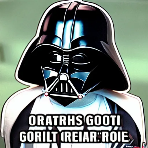 Image similar to Darth Vader takes your orderr at Good Burger