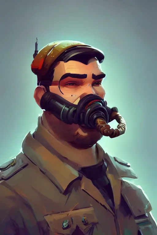 Image similar to beautiful highly detailed realistic stylized character portrait team fortress 2 engineer, detailed character concept art master portrait by ismail inceoglu, trending on artstation