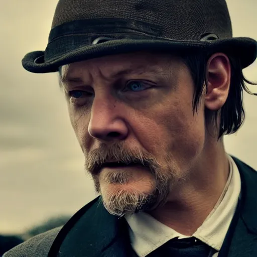 Image similar to Norman Reedus in Peaky Blinders, portrait photo