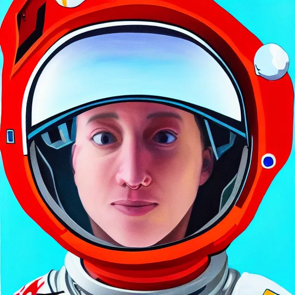 Prompt: portrait of an AI astronaut, tomato head