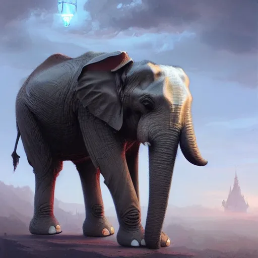 Image similar to 🤖🐘elephant, Greg rutkowski, Trending artstation, cinematográfica, digital Art