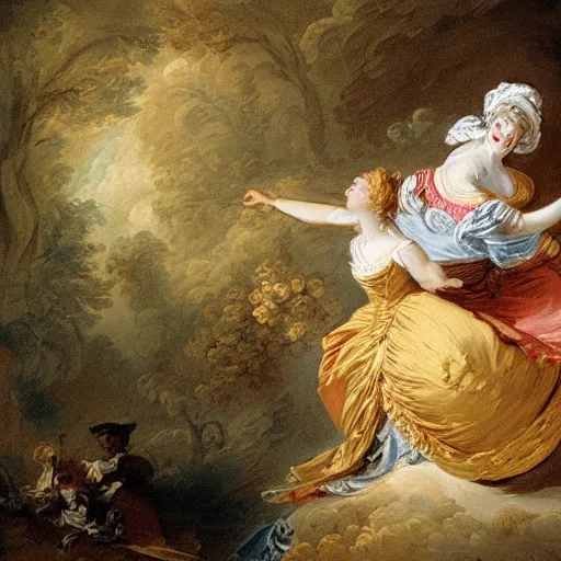 Prompt: fragonard painting in the style of where's waldo