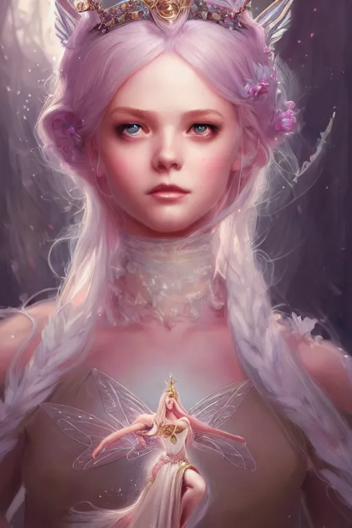 Image similar to fairy princess, highly detailed, d & d, fantasy, highly detailed, digital painting, trending on artstation, concept art, sharp focus, illustration, art by artgerm and greg rutkowski and fuji choko and viktoria gavrilenko and hoang lap