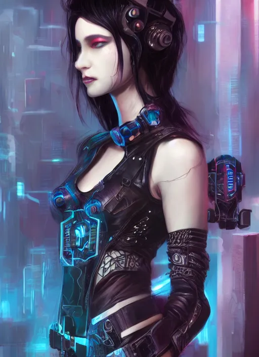 Image similar to teen elf, cyberpunk, black hair, gorgeous, amazing, elegant, intricate, highly detailed, digital painting, artstation, concept art, sharp focus, illustration, art by ross tran