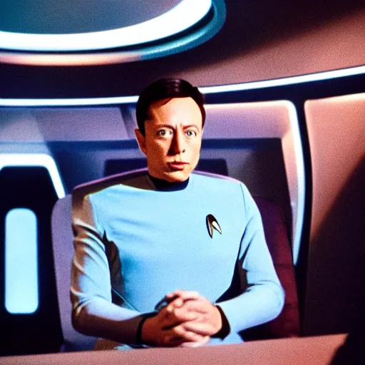 Image similar to color film still from star trek, staring elon musk, jeff bezos, bill gates, steve jobs, XF IQ4, 150MP, 50mm, F1.4, ISO 200, 1/160s, natural light