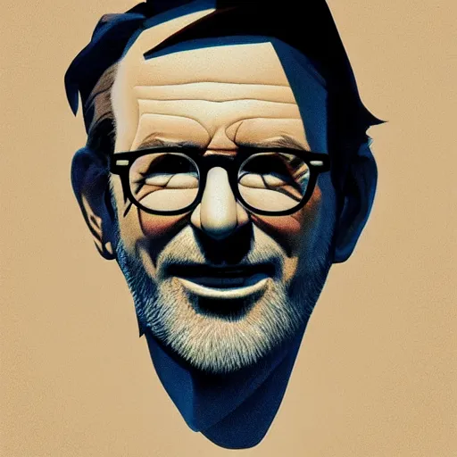 Image similar to face icon stylized minimalist steven spielberg, loftis, cory behance hd by jesper ejsing, by rhads, makoto shinkai and lois van baarle, ilya kuvshinov, rossdraws global illumination