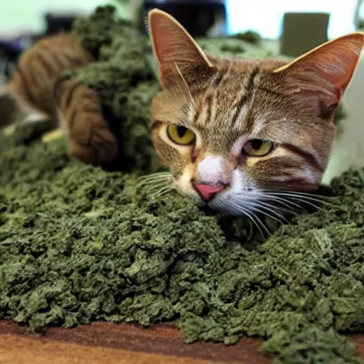 Prompt: cats going to war over catnip prices