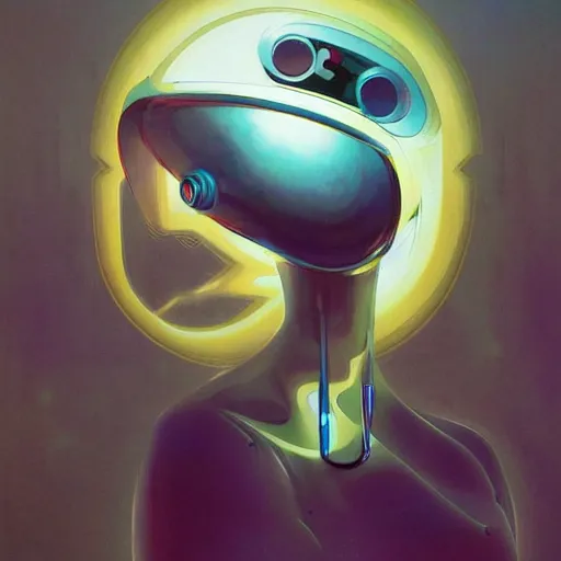 Image similar to scifi futurism automaton minimalism chrome by peter mohrbacher art Hajime Sorayama airbrush hyperrealism model abstract shatter fragments cubism futurism pastel blue soft flat minimal minimalism portrait face jackson pollock ukiyo-e lithograph mark ruthko swirl escape noise shimmer glow paint