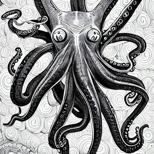 Prompt: crazy octopus, extremely detailed, sharp focus, wide view, full body shot, smooth, digital illustration, by james jean, by rossdraws, frank franzzeta, mcbess, sakimichan