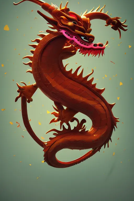 Prompt: a centered stylized render of a cool chinese dragon, by dreamworks, by pixar, by viktoria gavrilenko, by leticia gillett, by lois van baarle, raya, perfect face, 3 d, 8 k