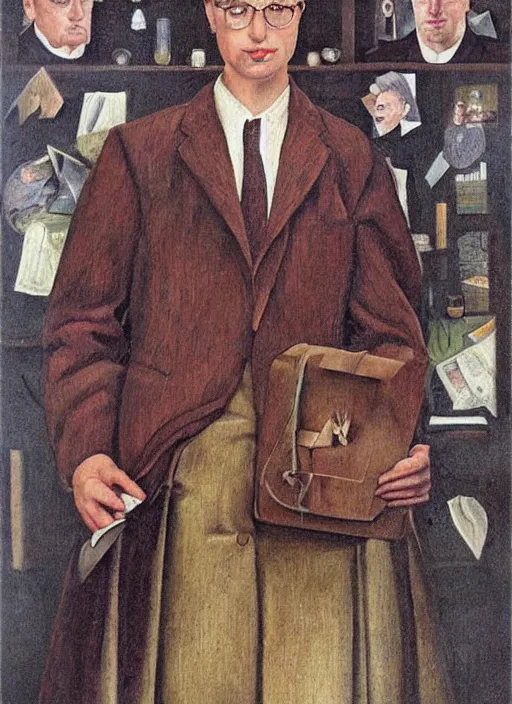 Prompt: portrait, elegant, highly detailed, matte painting, by stanley spencer