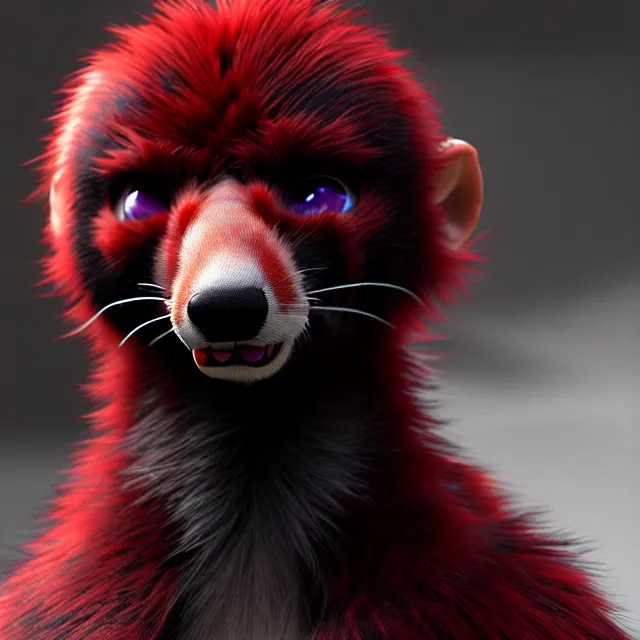 Image similar to furry - male - red - black - weasel - geistcaller - fursona uhd ue 5 visual novel pc game expressions, photorealistic