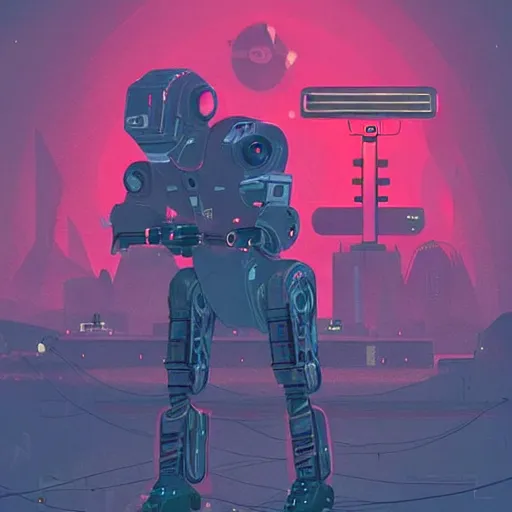 Image similar to “robotic raven. Full body image wearing metal body armor. Cozy lighting, in the style of Far Cry: Blood Dragon. Art by Simon stålenhag. Photo on top of all time”