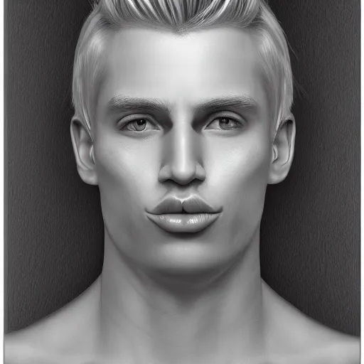 Image similar to a realistic portrait of a blonde man with big lips, 1 2 0 0 bc, trending on artstation