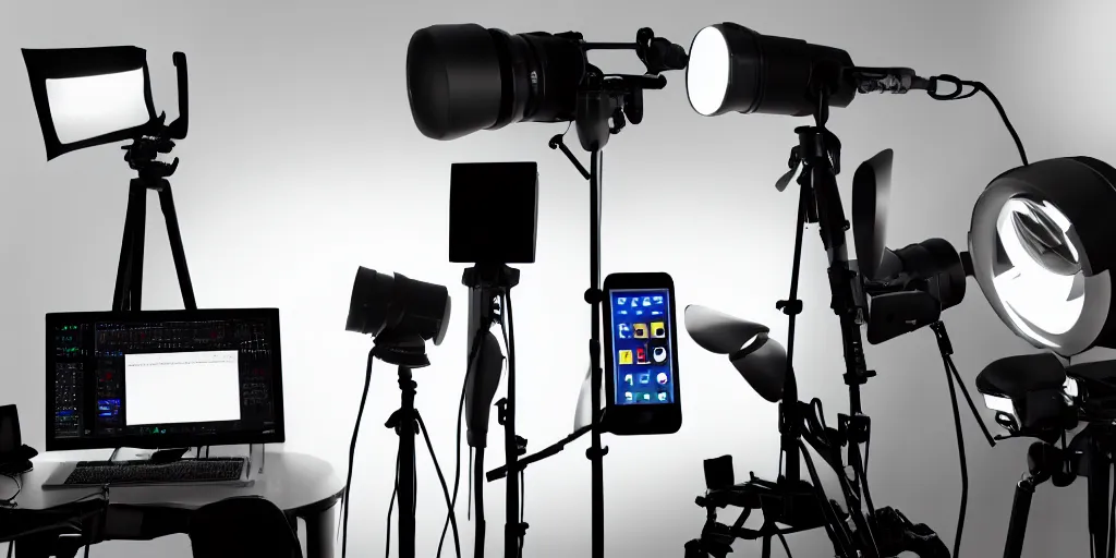 Prompt: android phones, modern, studio, studio light