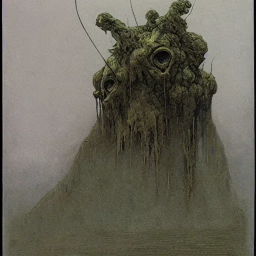 Image similar to goblin concept art, beksinski