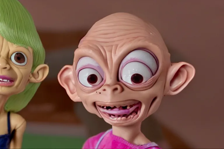 Image similar to still frame of gollum in barbie, by Jaap Buitendijk