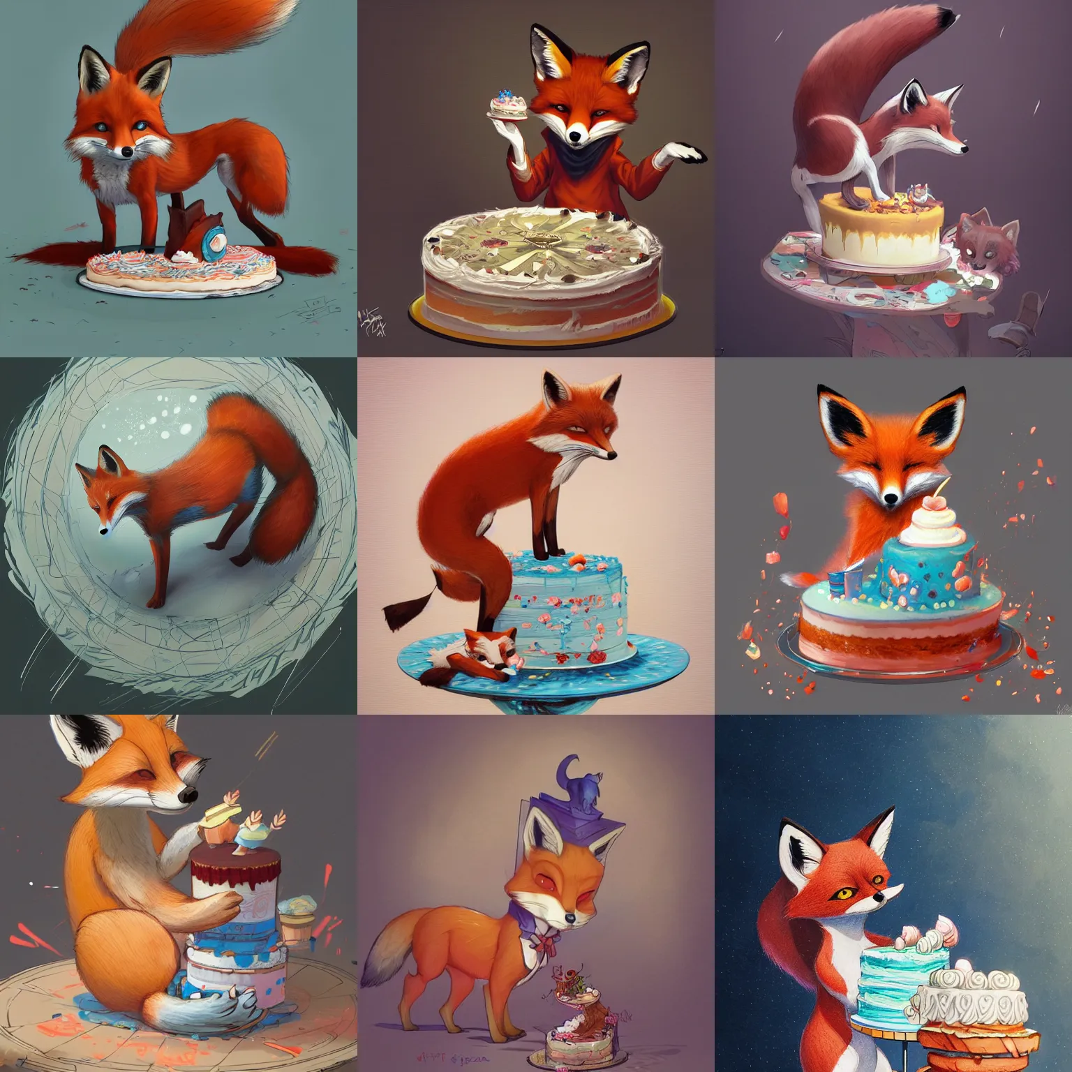 Prompt: a fox steal a cake in the style of Jin Kagetsu, James Jean and wlop, highly detailed, masterpiece, award-winning, sharp focus, intricate concept art, digital painting, ambient lighting, 4k, artstation, RTX 3090, RTX on, max setting