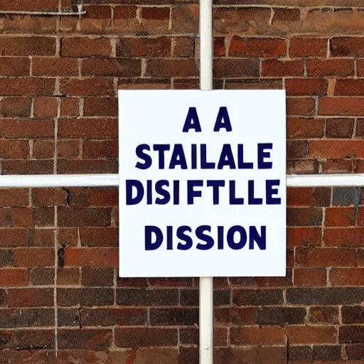 Image similar to a sign that says stable diffusion