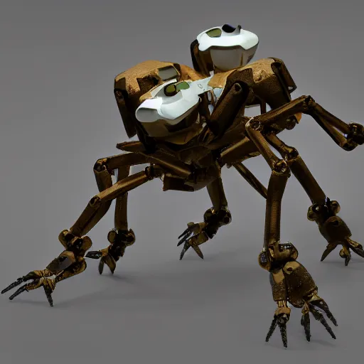 Image similar to hexapod robots in cave, ambient occlusion, vray