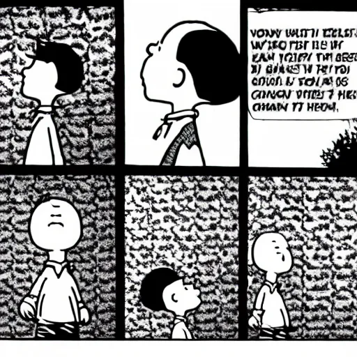 Image similar to charlie brown in a Junji Ito manga