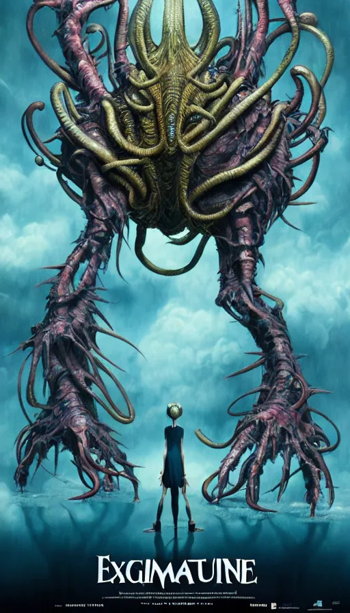Prompt: exquisite imaginative imposing weird creature movie poster art humanoid anime movie art by : : james jean, imagine fx, weta studio