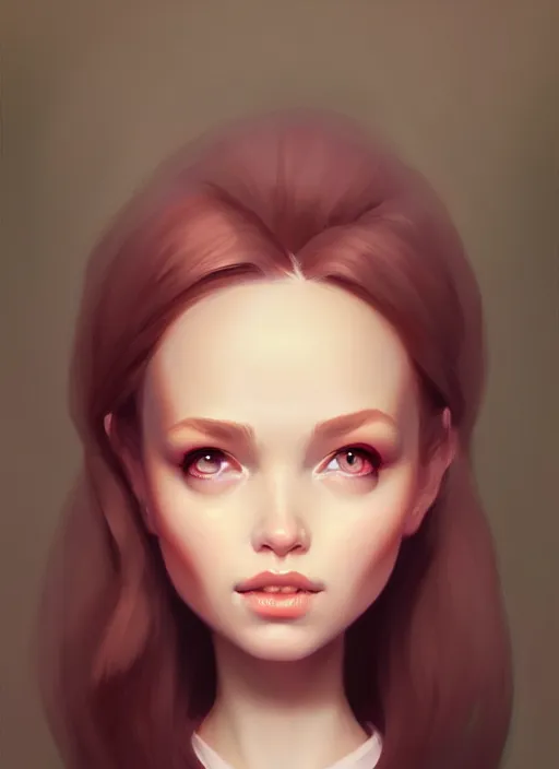 Prompt: a portrait of a pretty young lady by daniela uhlig