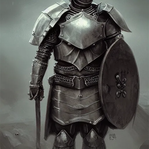 Prompt: handsome cow wearing medieval suit of armor, illustration, concept art, art by wlop, dark, moody, dramatic