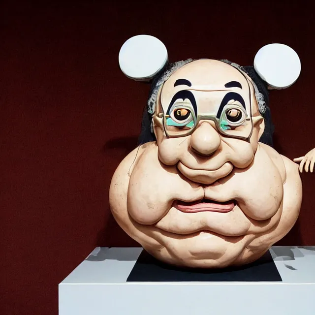 Prompt: a sculpture of danny devito by takashi murakami