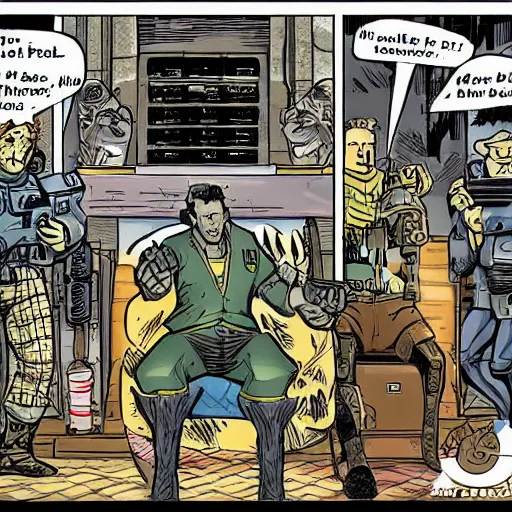 Image similar to fallout vault detailed illustration in comic book style