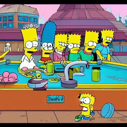 Image similar to Squid Game with The Simpsons