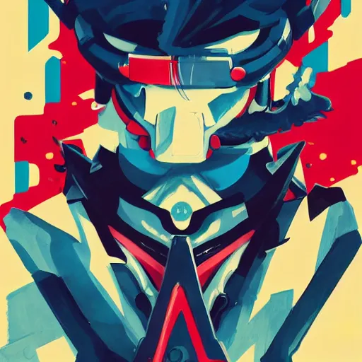 Prompt: Painting of Tengen Toppa Gurren Lagann k by Sachin Teng, asymmetrical, Organic Painting ,geometric shapes, Smoke, hard edges, energetic, graffiti, street art:2 by Sachin Teng:4