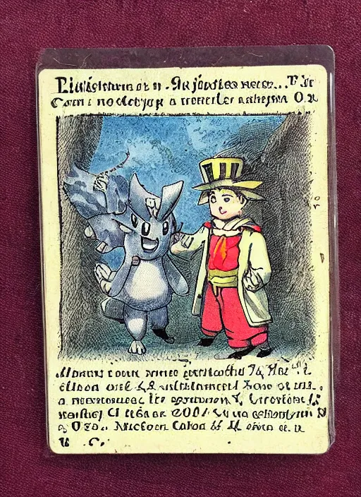 Prompt: a pokemon card from the 1 6 9 0 s