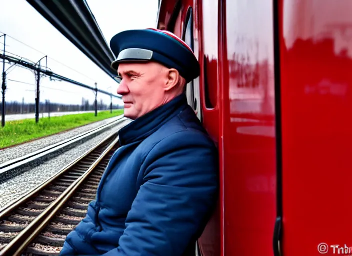 Image similar to train driver of the Russian Railways
