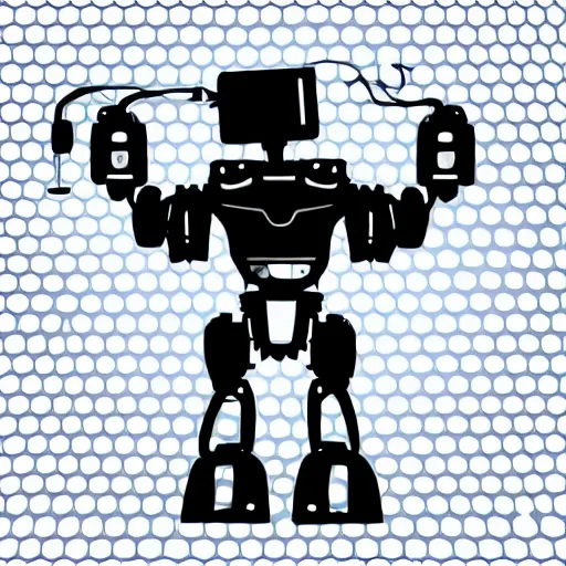 Image similar to boston dynamics robot cyborg as an svg sticker, 2 d, flat, vector art