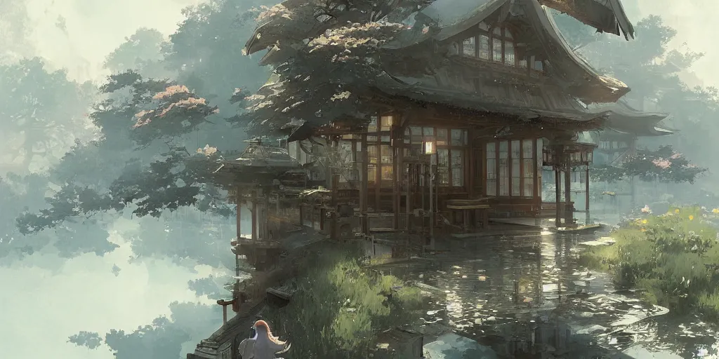 Image similar to anime kyoto animation key by greg rutkowski