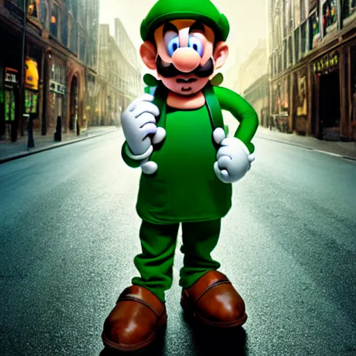 Image similar to uhd candid photo of hyperdetailed anthony fauci dressed as luigi. correct face, cinematic lighting, photo by annie leibowitz, and steve mccurry.