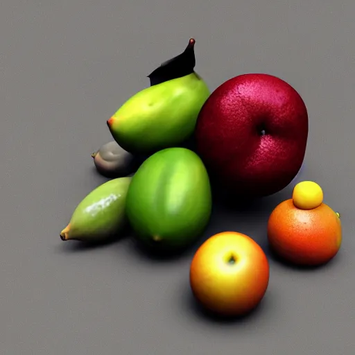 Prompt: fruits multiverse, octane render, unreal render, hyperrealistic textures