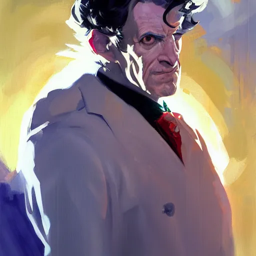 Prompt: greg manchess portrait painting of doctor who as overwatch character, medium shot, asymmetrical, profile picture, organic painting, sunny day, matte painting, bold shapes, hard edges, street art, trending on artstation, by huang guangjian and gil elvgren and sachin teng