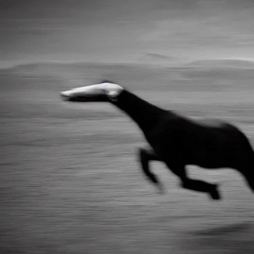 Image similar to black and white photograph of an unidentified creature chasing you