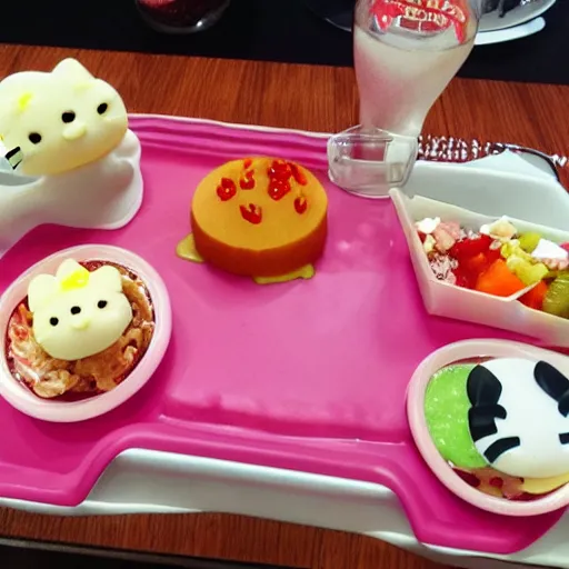 Prompt: food with hellokitty