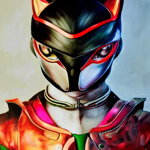 Image similar to realistic Portrait painting of humanoid cat as Kamen Rider, made by Michaelangelo, physical painting, Sharp focus,digital art, bright colors,fine art, trending on Artstation, unreal engine.