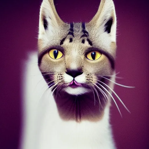 Image similar to a feline llama - cat - hybrid, animal photography