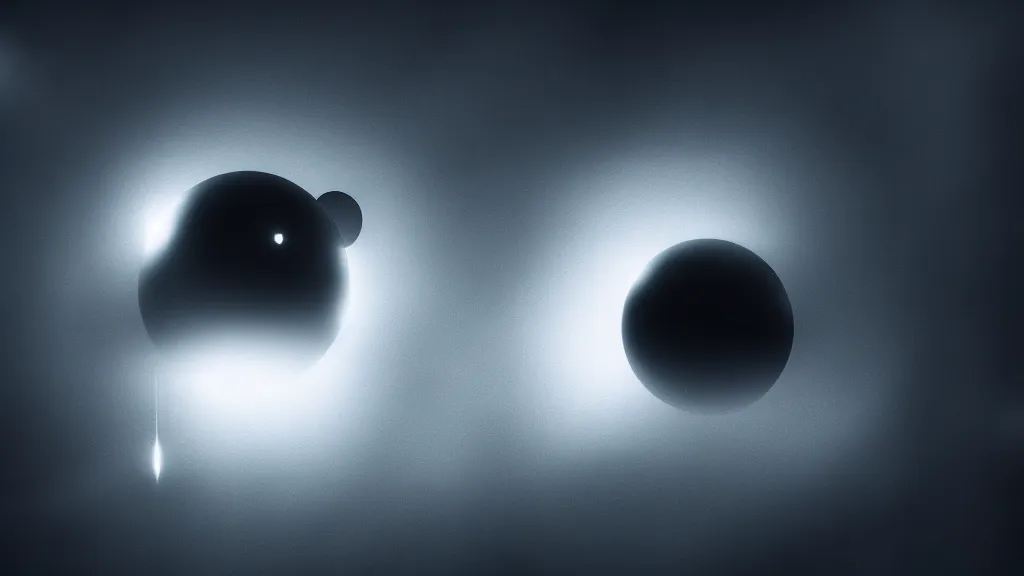 Prompt: space, black sphere in a luminous cage, fog, volumetric lighting, mystique, atmospheric, sharp focus, ultra detailed, noir art house, 4 k, cinematic, 3 5 mm