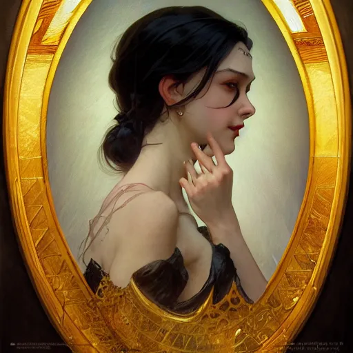 Prompt: portrait of a beautiful vampire by Stanley Artgerm Lau , greg rutkowski, thomas kindkade, alphonse mucha, loish, norman rockwell, J. C. Leyendecker. Trending on artstation rule of thirds detailed illustration hd 4k