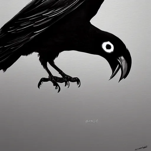 Prompt: detailed digital art, realistic, raven spilling ink by naomi chen, cgsociety