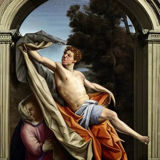 Prompt: Mark Zuckerberg emerging from a cocoon, renaissance style