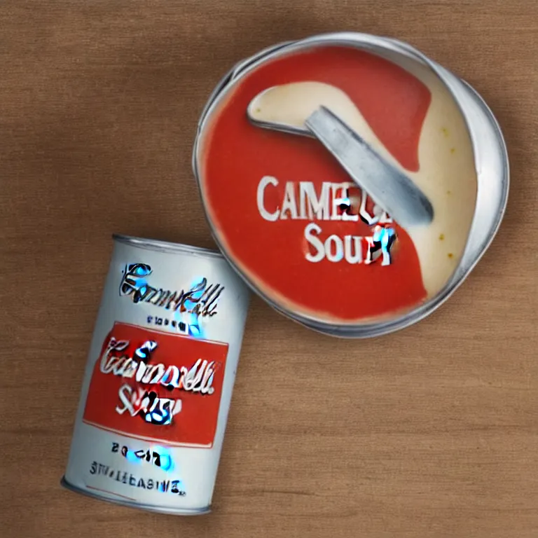 Image similar to Photograph of a single Campbell's soup can