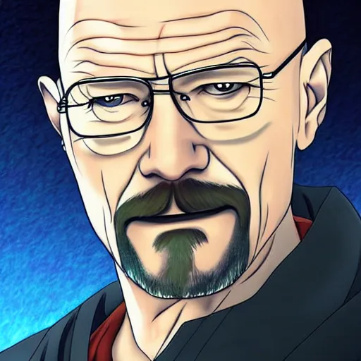 Image similar to walter white as an anime character, extremely detailed, portrait,